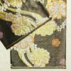 袋帯 六通柄 振袖用 正絹 花柄 桜 箔 金糸 帯 黒_画像13