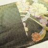 袋帯 六通柄 振袖用 正絹 花柄 桜 箔 金糸 帯 黒_画像16