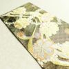 袋帯 六通柄 振袖用 正絹 花柄 桜 箔 金糸 帯 黒_画像18