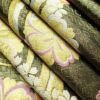 袋帯 六通柄 振袖用 正絹 花柄 桜 箔 金糸 帯 黒_画像20