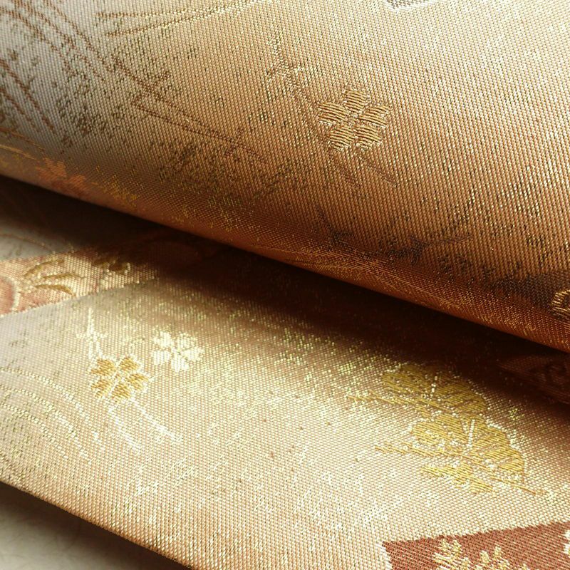 袋帯 六通柄 フォーマル用 正絹 古典柄 箔 金糸 帯 金・銀_画像7