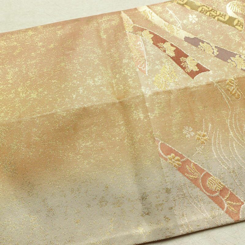 袋帯 六通柄 フォーマル用 正絹 古典柄 箔 金糸 帯 金・銀_画像16