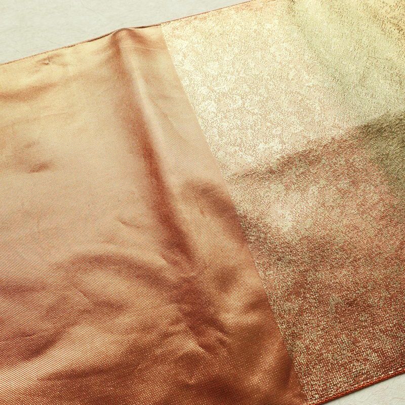 袋帯 六通柄 フォーマル用 正絹 縞柄・線柄 箔 帯 橙_画像16