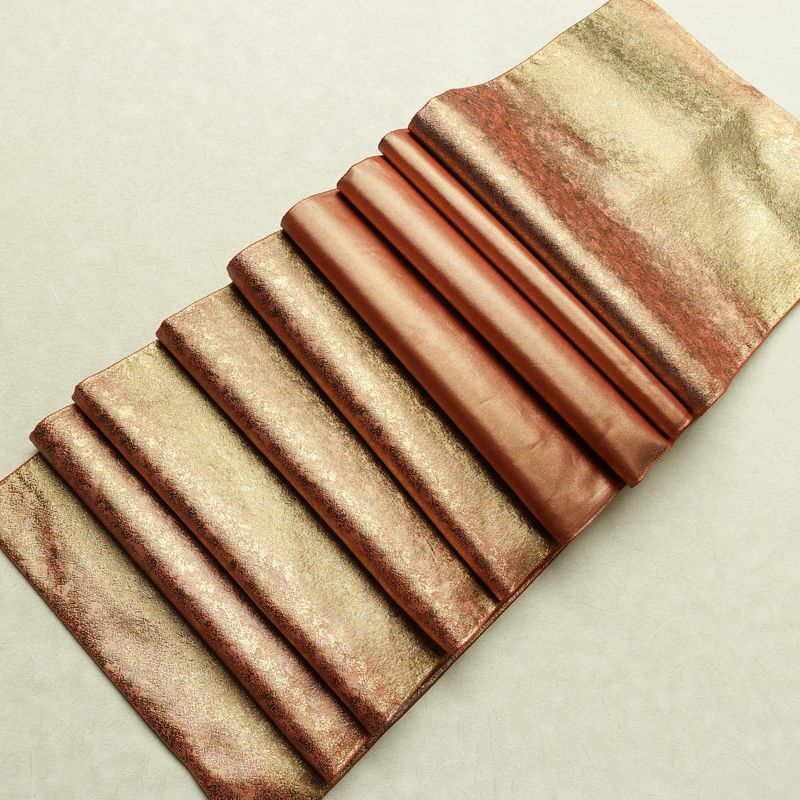 袋帯 六通柄 フォーマル用 正絹 縞柄・線柄 箔 帯 橙_画像19