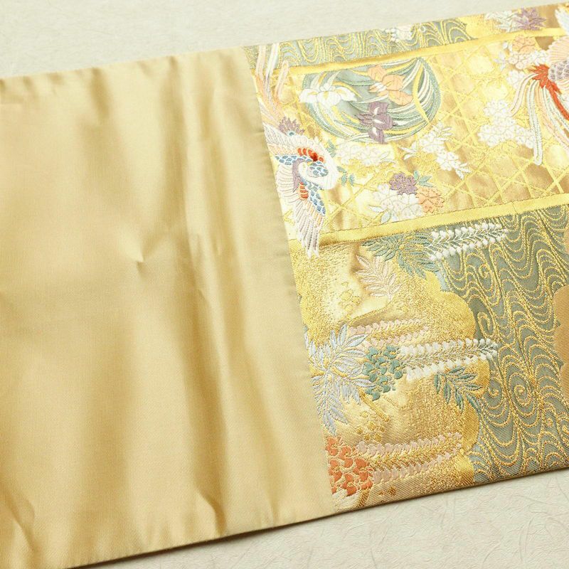 袋帯 本金箔九百錦 献上彩花輪 六通柄 フォーマル用 正絹 古典柄 箔 金糸 帯 金・銀_画像14