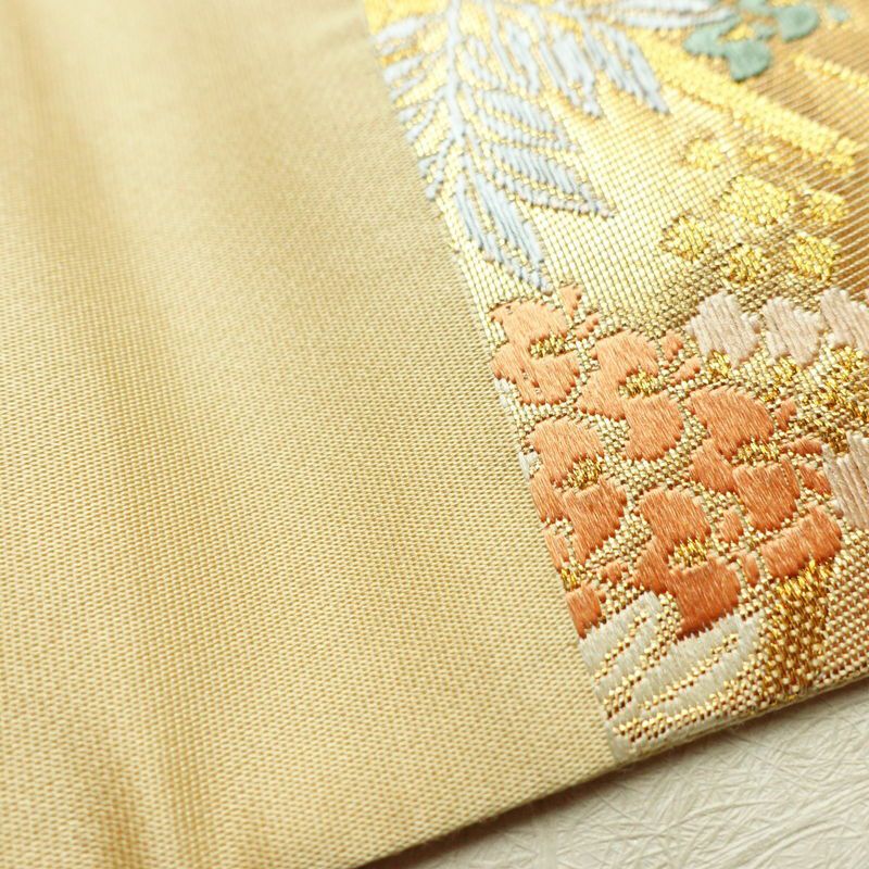 袋帯 本金箔九百錦 献上彩花輪 六通柄 フォーマル用 正絹 古典柄 箔 金糸 帯 金・銀_画像15