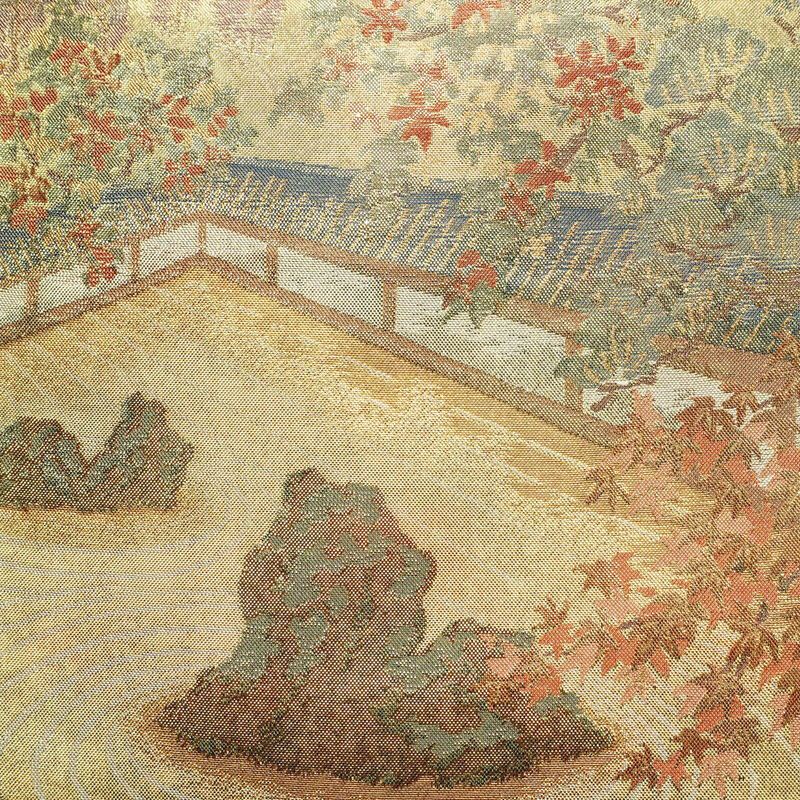 袋帯 六通柄 フォーマル用 正絹 風景柄 箔 帯 金・銀_画像2