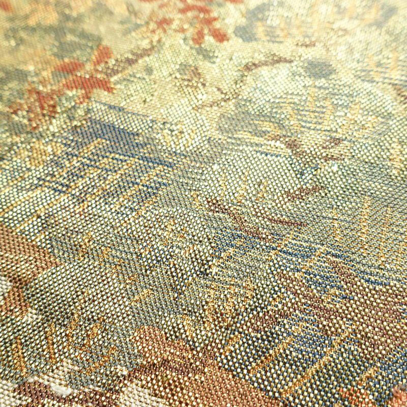 袋帯 六通柄 フォーマル用 正絹 風景柄 箔 帯 金・銀_画像5