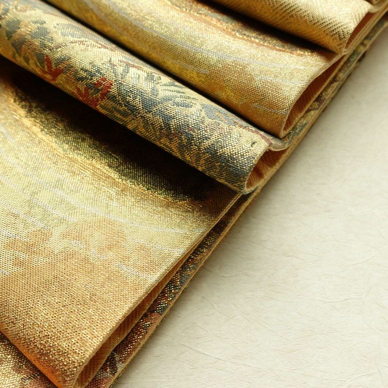 袋帯 六通柄 フォーマル用 正絹 風景柄 箔 帯 金・銀_画像21