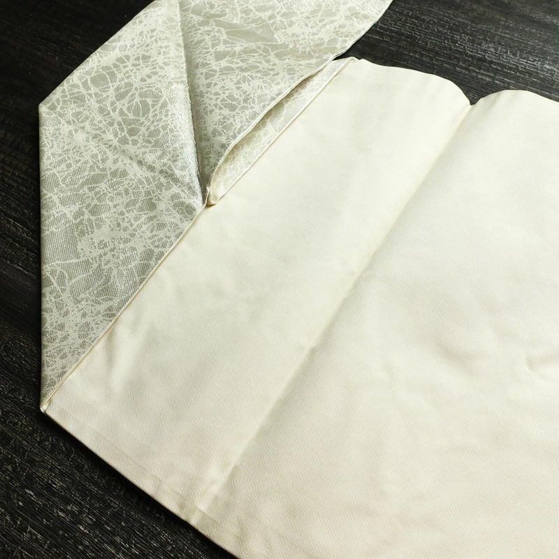 名古屋帯 太鼓柄 良品 銀駒刺繍 正絹 花柄 名古屋仕立て 箔 刺繍 帯 金・銀_画像17