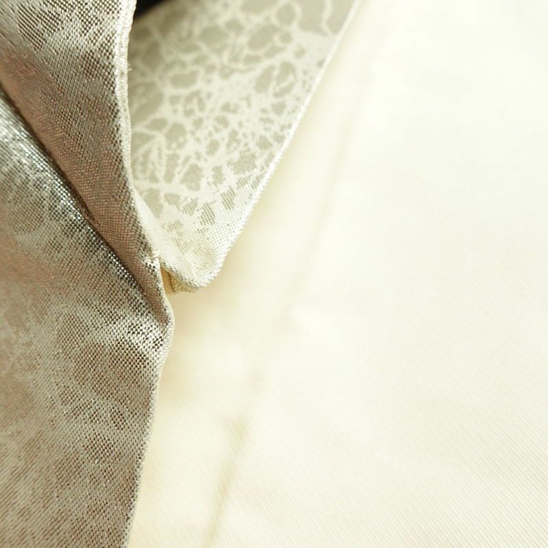 名古屋帯 太鼓柄 良品 銀駒刺繍 正絹 花柄 名古屋仕立て 箔 刺繍 帯 金・銀_画像18