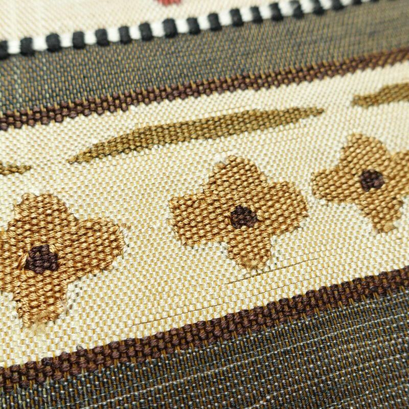 袋帯 太鼓柄 良品 一般用 正絹 花柄 帯 緑・うぐいす色_画像4