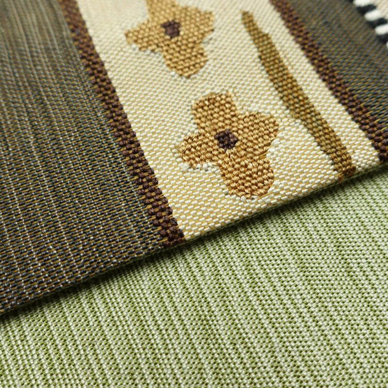 袋帯 太鼓柄 良品 一般用 正絹 花柄 帯 緑・うぐいす色_画像12