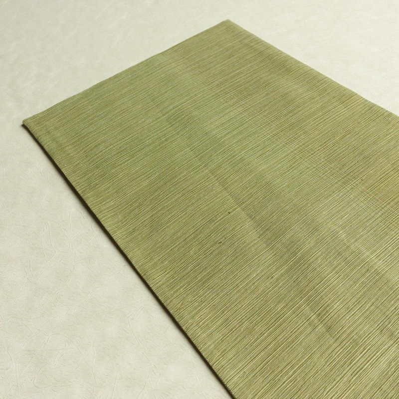 袋帯 太鼓柄 良品 一般用 正絹 花柄 帯 緑・うぐいす色_画像18