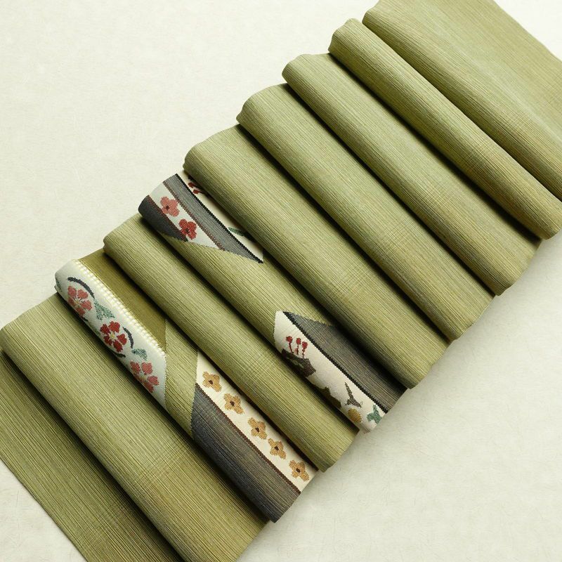 袋帯 太鼓柄 良品 一般用 正絹 花柄 帯 緑・うぐいす色_画像19