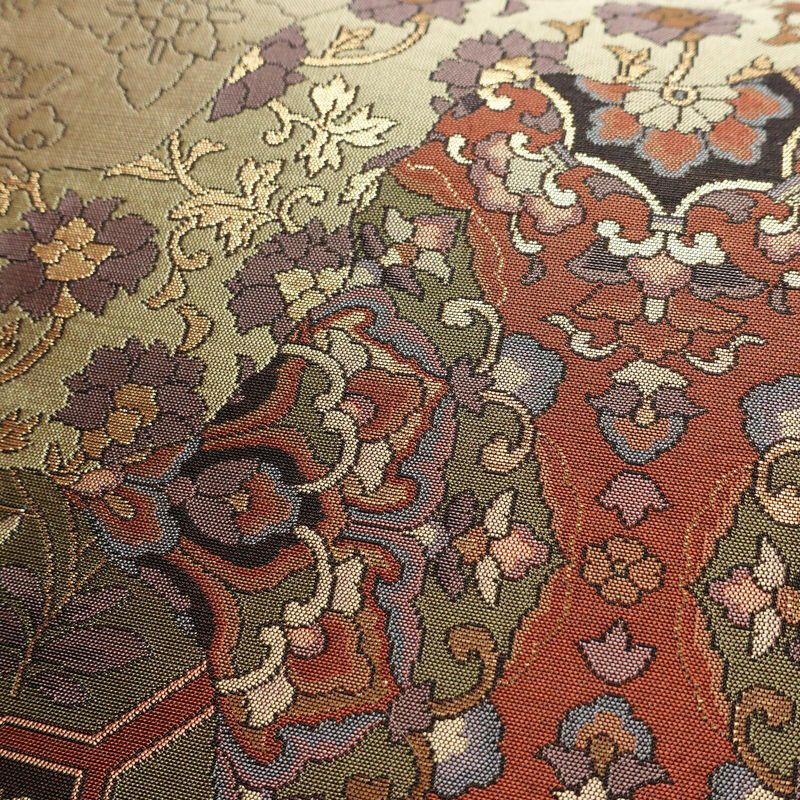 袋帯 六通柄 一般用 正絹 幾何学柄・抽象柄 帯 ベージュ_画像5