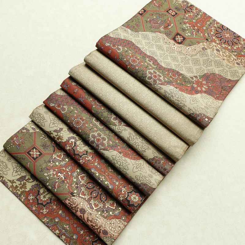 袋帯 六通柄 一般用 正絹 幾何学柄・抽象柄 帯 ベージュ_画像19