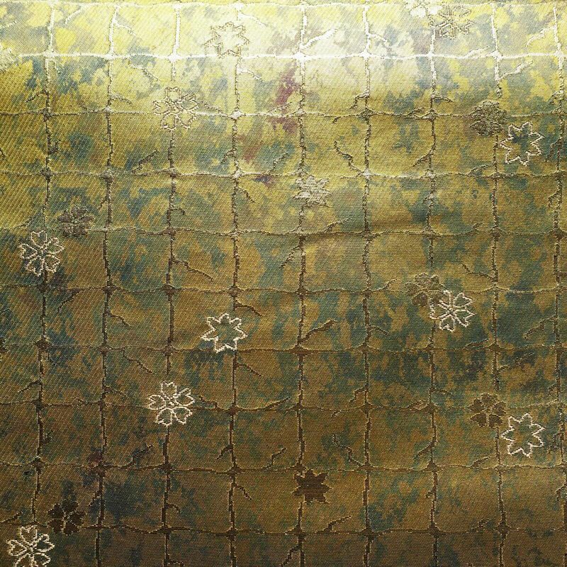 袋帯 服部織物 六通柄 美品 フォーマル用 正絹 花柄 箔 帯 金・銀_画像2