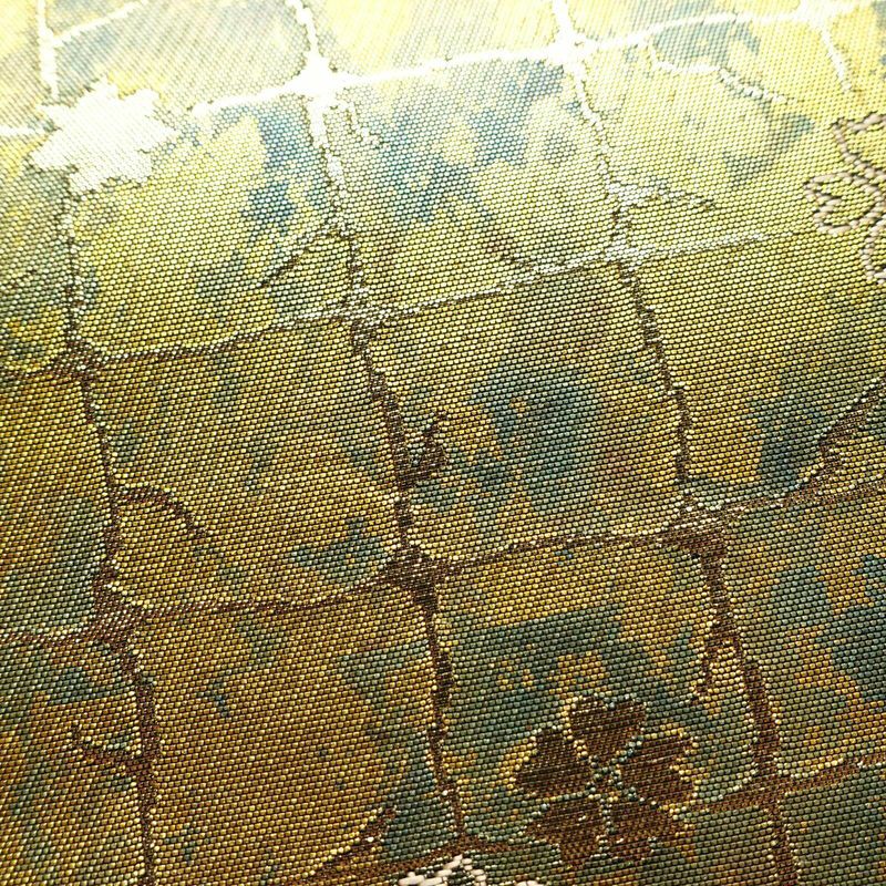 袋帯 服部織物 六通柄 美品 フォーマル用 正絹 花柄 箔 帯 金・銀_画像6