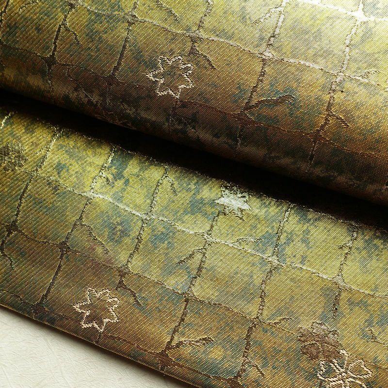 袋帯 服部織物 六通柄 美品 フォーマル用 正絹 花柄 箔 帯 金・銀_画像7