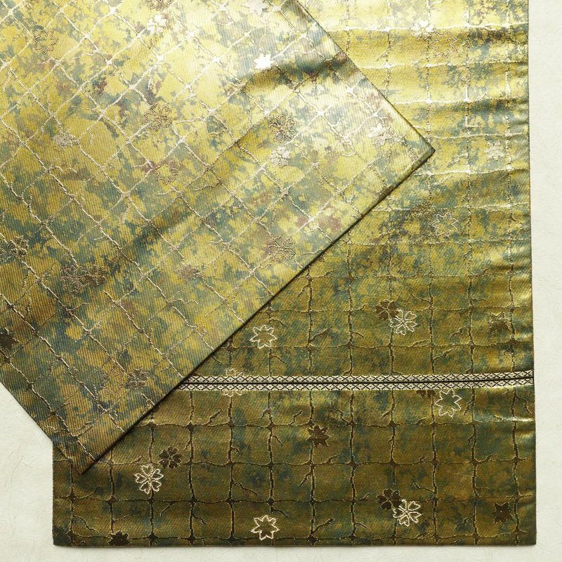 袋帯 服部織物 六通柄 美品 フォーマル用 正絹 花柄 箔 帯 金・銀_画像13