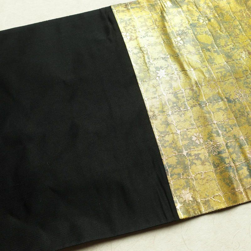 袋帯 服部織物 六通柄 美品 フォーマル用 正絹 花柄 箔 帯 金・銀_画像16