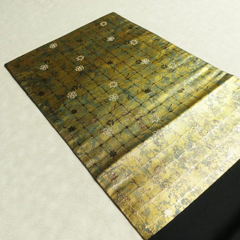 袋帯 服部織物 六通柄 美品 フォーマル用 正絹 花柄 箔 帯 金・銀_画像18