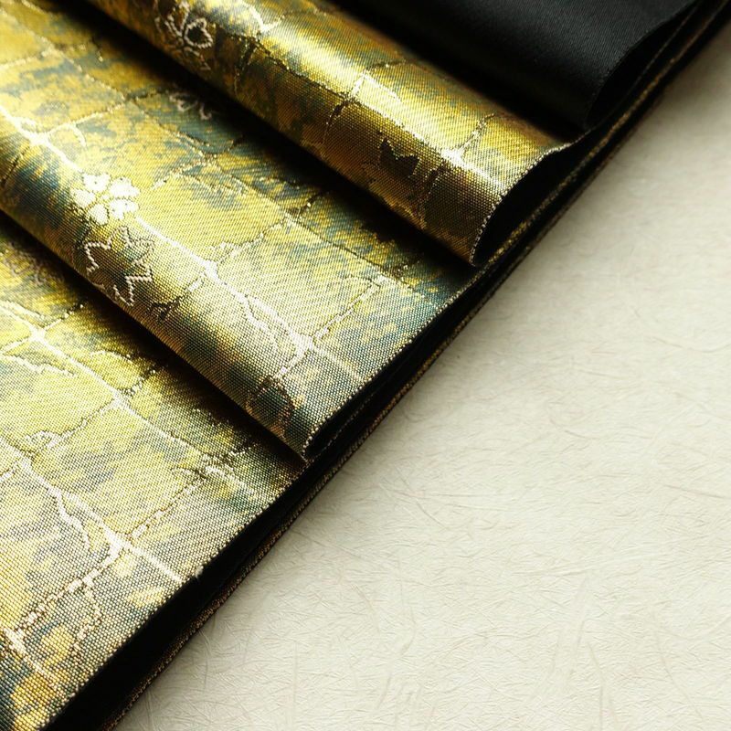 袋帯 服部織物 六通柄 美品 フォーマル用 正絹 花柄 箔 帯 金・銀_画像21