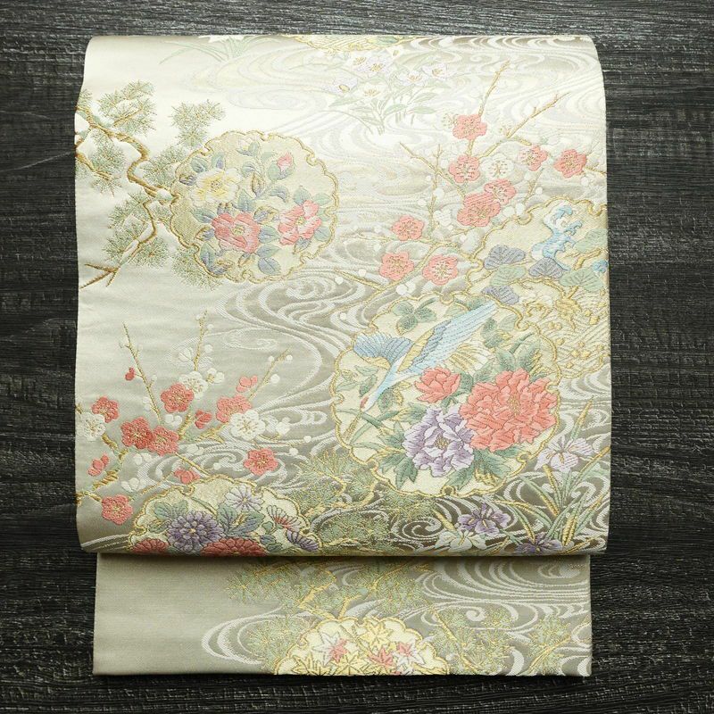 袋帯 六通柄 良品 フォーマル用 正絹 古典柄 金糸 帯 金・銀 | 六通柄  