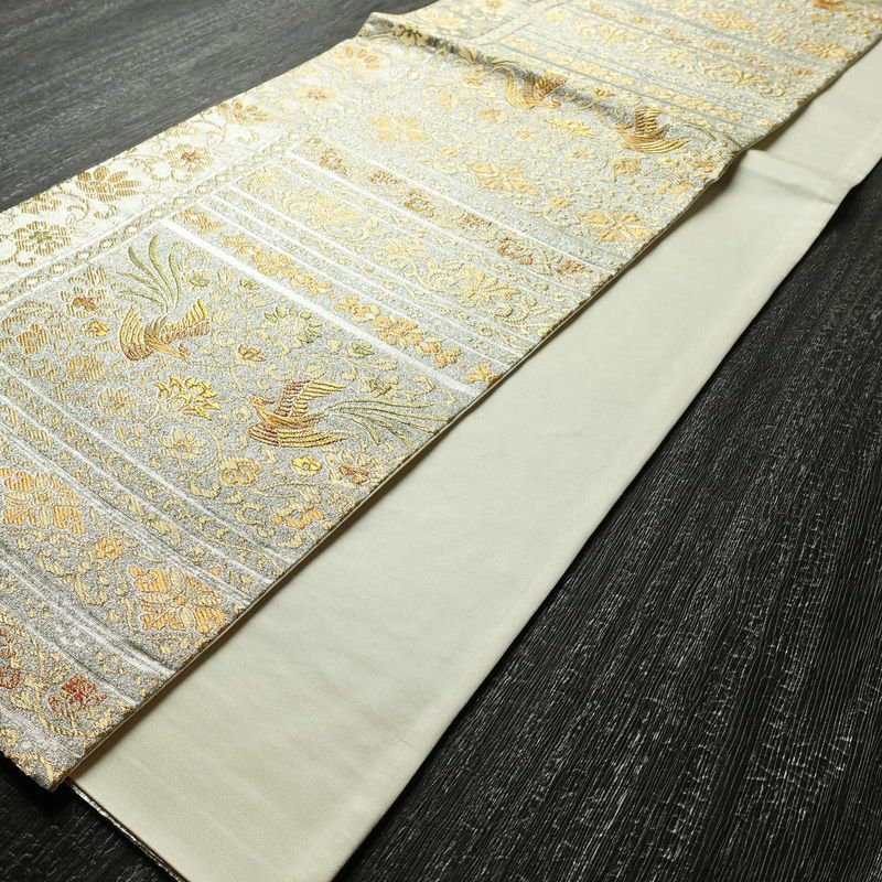 袋帯 六通柄 フォーマル用 正絹 金糸 帯 金・銀_画像8