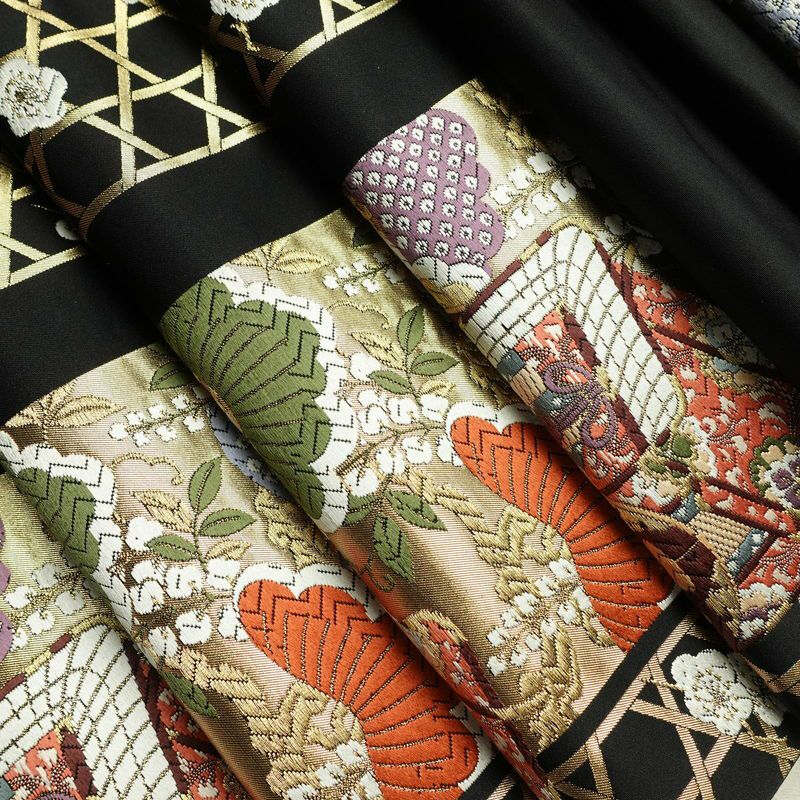 袋帯 六通柄 良品 フォーマル用 正絹 御所車 古典柄 箔 金糸 帯 黒_画像20