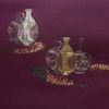 名古屋帯 太鼓柄 良品 正絹 その他の柄 通し仕立て 箔 刺繍 金糸 帯 紫・藤色_画像2