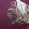 名古屋帯 太鼓柄 良品 正絹 その他の柄 通し仕立て 箔 刺繍 金糸 帯 紫・藤色_画像6