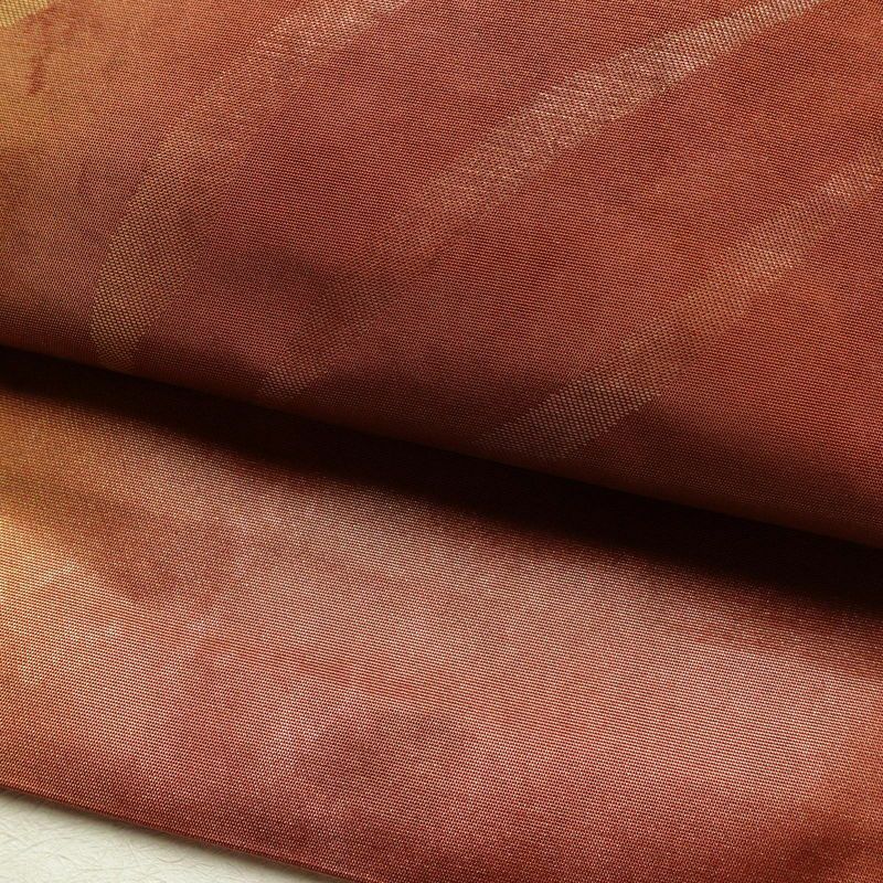 名古屋帯 太鼓柄 正絹 花柄 万寿菊 名古屋仕立て 箔 帯 茶_画像7