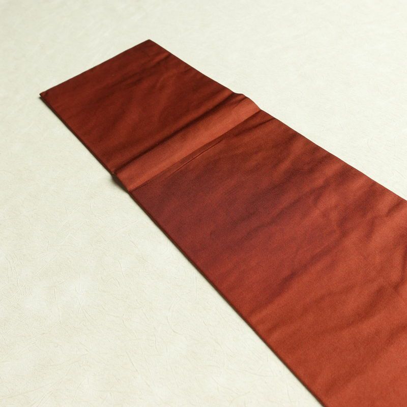 名古屋帯 太鼓柄 正絹 花柄 万寿菊 名古屋仕立て 箔 帯 茶_画像15