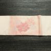 名古屋帯 太鼓柄 良品 正絹 花柄 名古屋仕立て 銀糸 ピンク_画像14