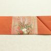 名古屋帯 太鼓柄 良品 正絹 木の葉・植物柄 名古屋仕立て 帯 ピンク_画像13