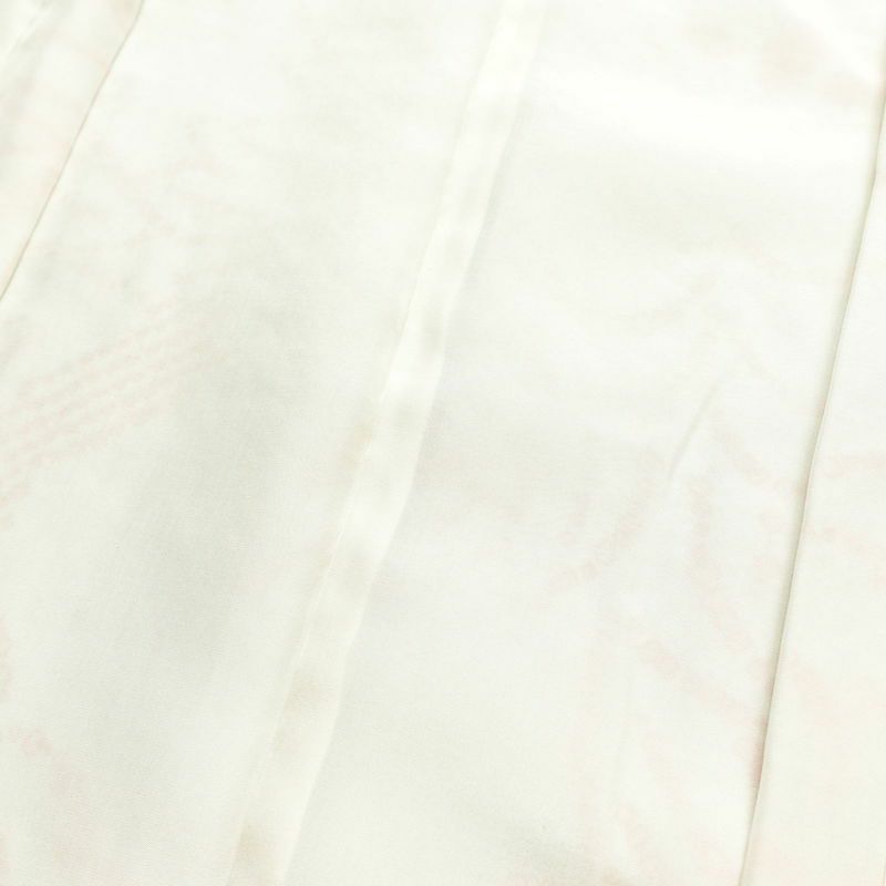 小紋 絞り 正絹 花柄 袷仕立て 身丈154cm 裄丈65cm 一部しつけ糸付き 着物 クリーム_画像16