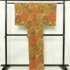 小紋 良品 縮緬 総柄 正絹 古典柄 袷仕立て 身丈159cm 裄丈65cm 着物 橙_画像2