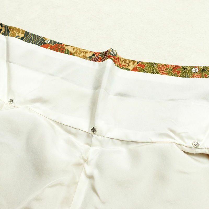 小紋 良品 縮緬 総柄 正絹 古典柄 袷仕立て 身丈159cm 裄丈65cm 着物 橙_画像18