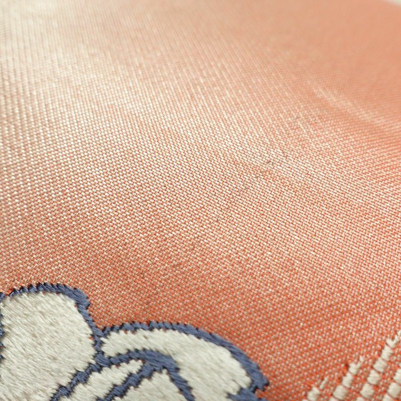 名古屋帯 太鼓柄 正絹 花柄 名古屋仕立て 銀糸 帯 ピンク_画像7