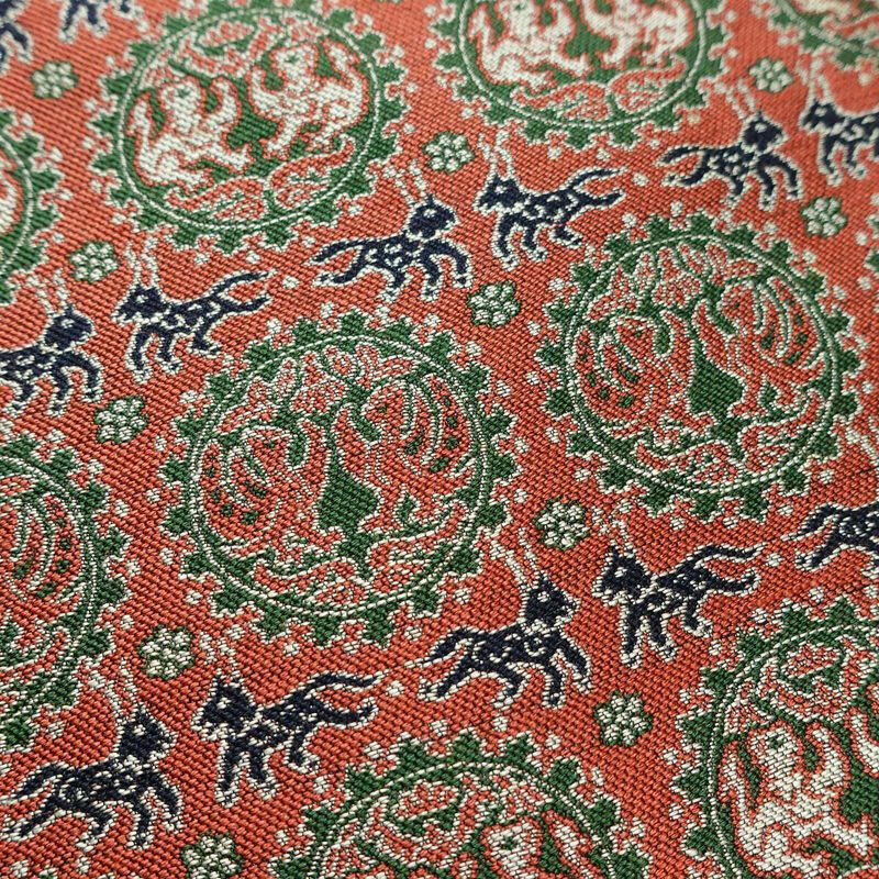 名古屋帯 全通柄 美品 正絹 幾何学柄・抽象柄 名古屋仕立て 帯 ピンク_画像3