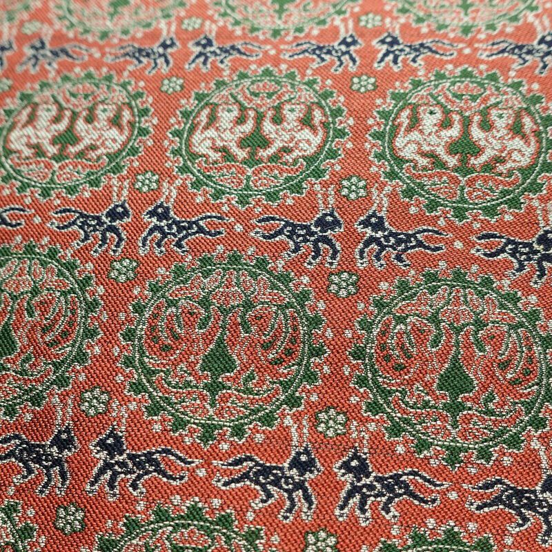 名古屋帯 全通柄 美品 正絹 幾何学柄・抽象柄 名古屋仕立て 帯 ピンク_画像4