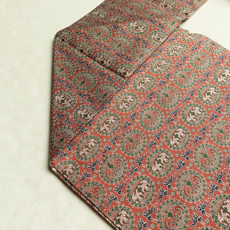 名古屋帯 全通柄 美品 正絹 幾何学柄・抽象柄 名古屋仕立て 帯 ピンク_画像17