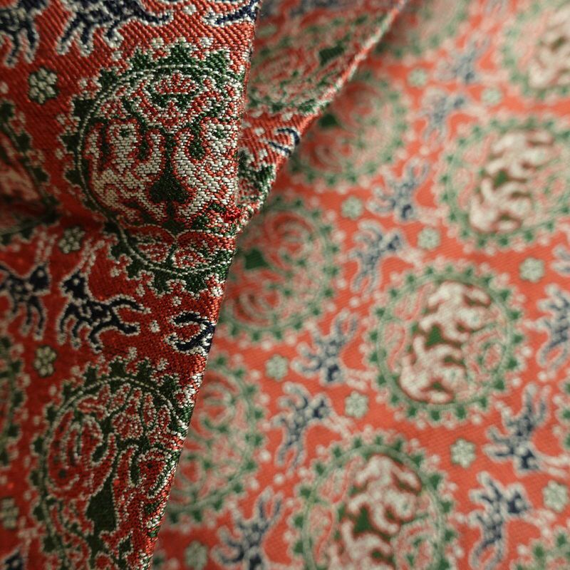 名古屋帯 全通柄 美品 正絹 幾何学柄・抽象柄 名古屋仕立て 帯 ピンク_画像18