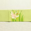 名古屋帯 太鼓柄 良品 金駒刺繍 正絹 花柄 名古屋仕立て 金彩 帯 緑・うぐいす色_画像13
