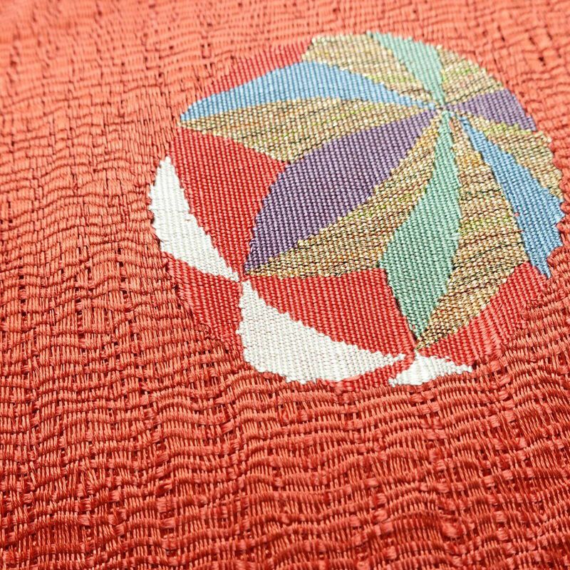 名古屋帯 太鼓柄 美品 正絹 名古屋仕立て 鞠 帯 ピンク_画像4