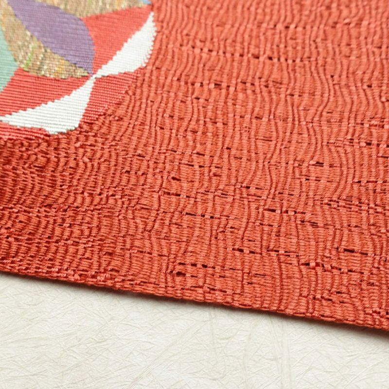 名古屋帯 太鼓柄 美品 正絹 名古屋仕立て 鞠 帯 ピンク_画像15