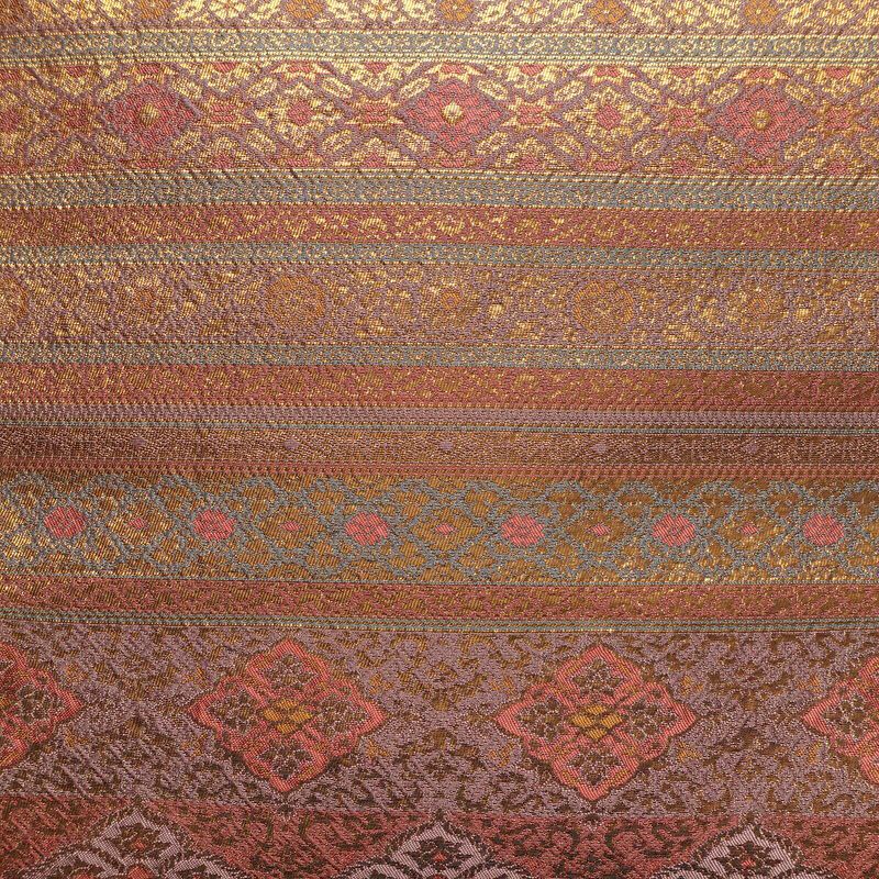 袋帯 六通柄 フォーマル用 正絹 縞柄・線柄 箔 帯 紫・藤色_画像2