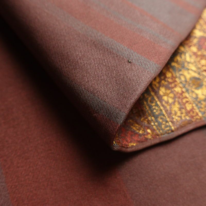 袋帯 六通柄 フォーマル用 正絹 縞柄・線柄 箔 帯 紫・藤色_画像10